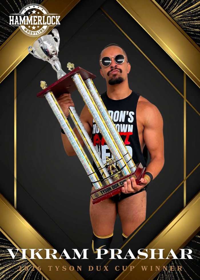 Vikram Prashar, Tyson Dux Cup Winner, Hammerlock Wrestling trading card